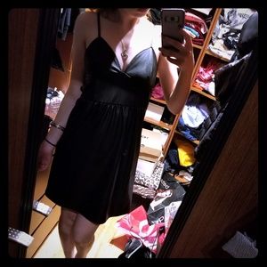 Strappy Black Faux Leather Dress